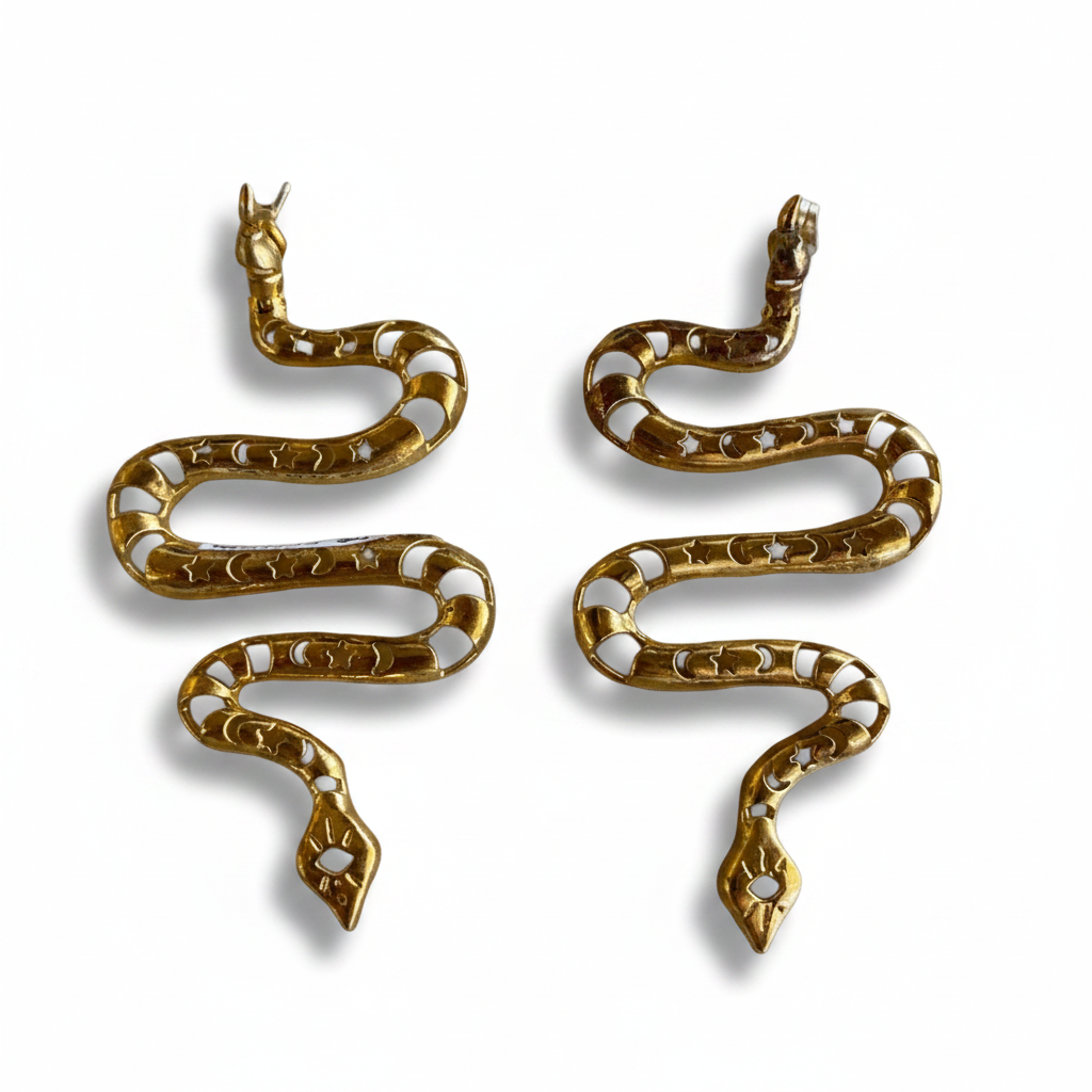 MAN35-MANI MAALAI-ARETES SERPIENTE CÓSMICA- S4390
