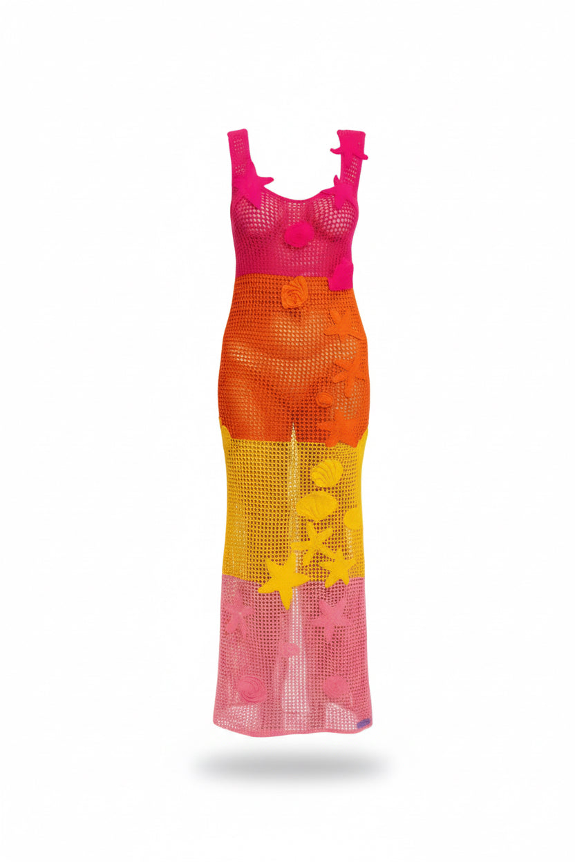 ANYU28-ANNAISS YUCRA- SEA TREASURE DRESS  CROCHET-S7334